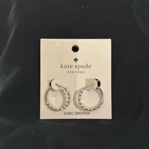 KATE SPADE FULL CIRCLE SILVER HOOPS. NWT